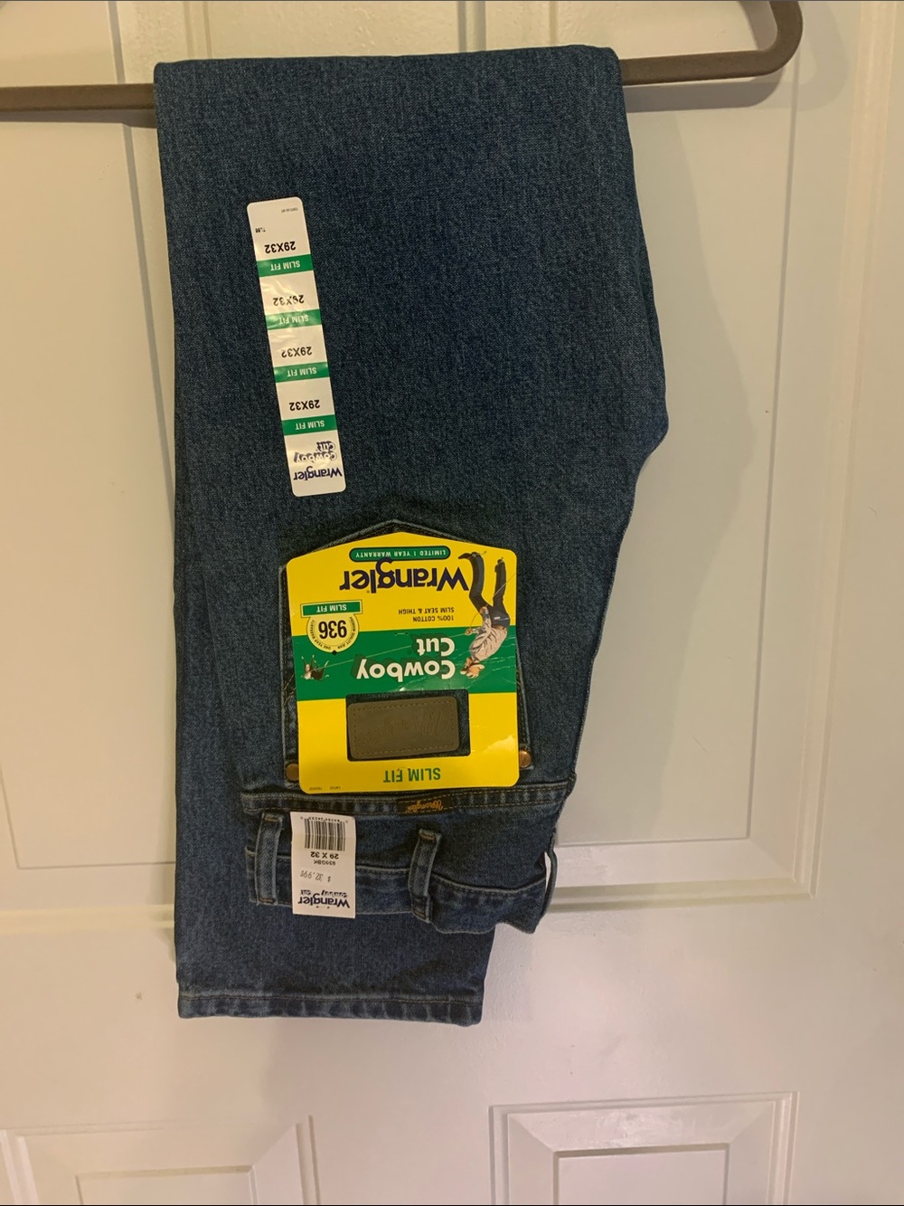Wrangler Slim Fit Men's Jeans NEW Size 29 waist 32 inseam Cowboy Cut Dark Blue
